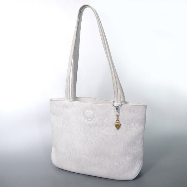 OLD Gucci 型押しレザーA4トートバッグ（白）