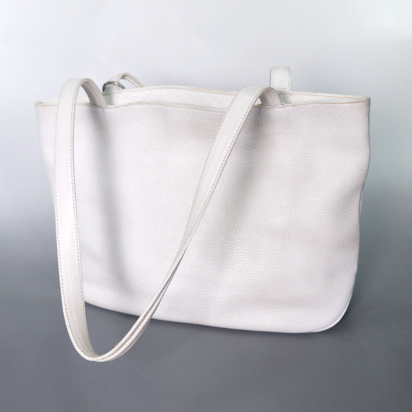 OLD Gucci 型押しレザーA4トートバッグ（白）