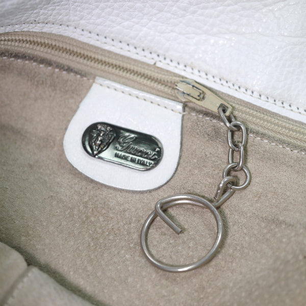 OLD Gucci 型押しレザーA4トートバッグ（白）