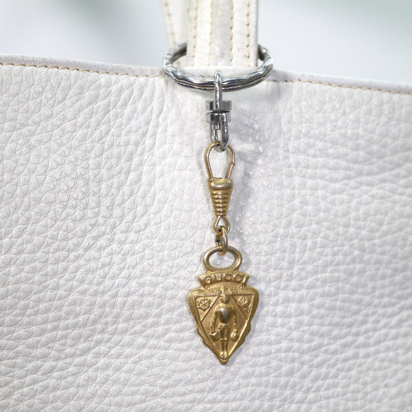 OLD Gucci 型押しレザーA4トートバッグ（白）