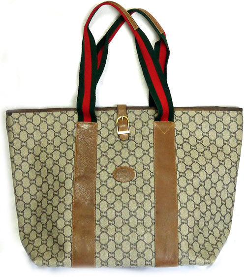 OLD Gucci Plus 大型トート(茶）