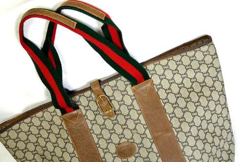 OLD Gucci Plus 大型トート(茶）