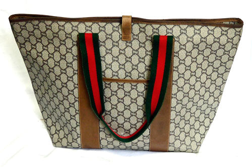 OLD Gucci Plus 大型トート(茶）