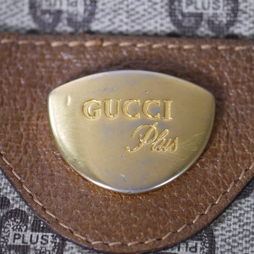 OLD Gucci Plus　定番トートバッグ(茶)ミニポーチ付き