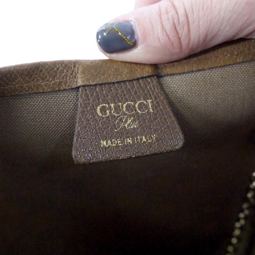 OLD Gucci Plus　定番トートバッグ(茶)ミニポーチ付き
