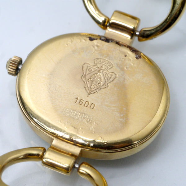 OLD Gucci　シェル盤ブレスレット腕時計（ゴールド）