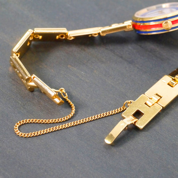 OLD Gucci サイドシェリー バングルウオッチ（青）