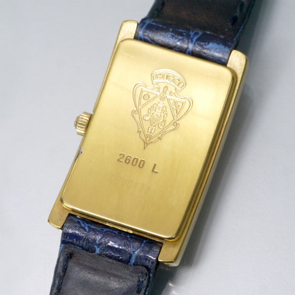 OLD Gucci 長方形フェイス クロコバンド腕時計（青） – Vintage Shop