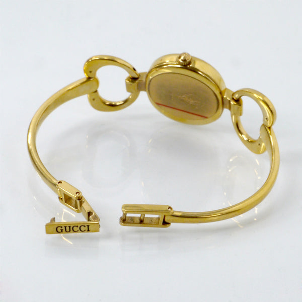 OLD Gucci　ブラックフェイス ブレスレット腕時計（ゴールド）