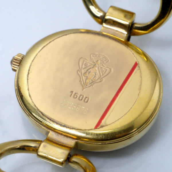 OLD Gucci　ブラックフェイス ブレスレット腕時計（ゴールド）
