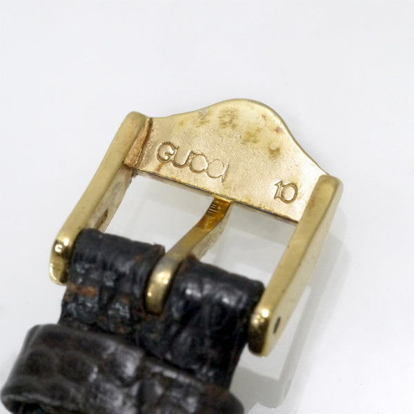 OLD Gucci ギリシャ数字 シェリー腕時計（リザード・濃茶）