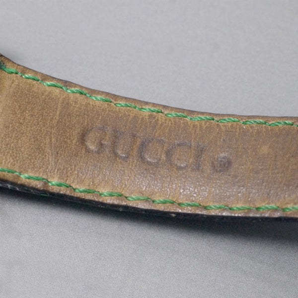 OLD Gucci　長方形フェイス クロコバンド腕時計（緑）