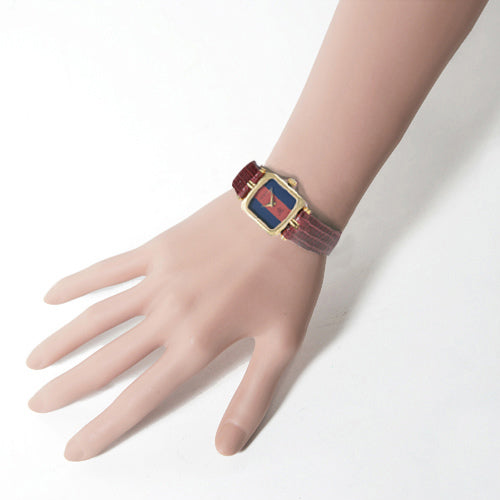 OLD Gucci　＜訳アリ＞リザード腕時計（四角）