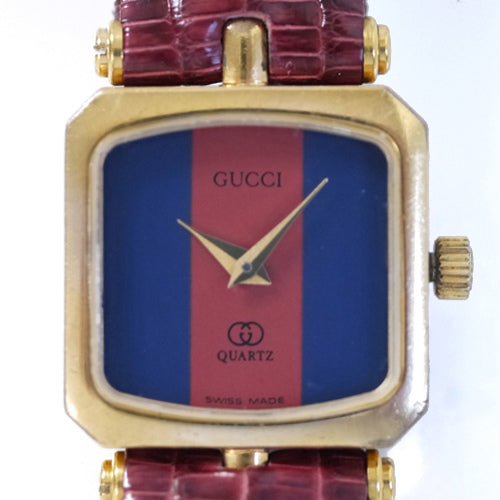 OLD Gucci　＜訳アリ＞リザード腕時計（四角）