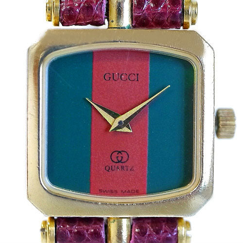 OLD Gucci　＜訳アリ＞リザード腕時計（四角）