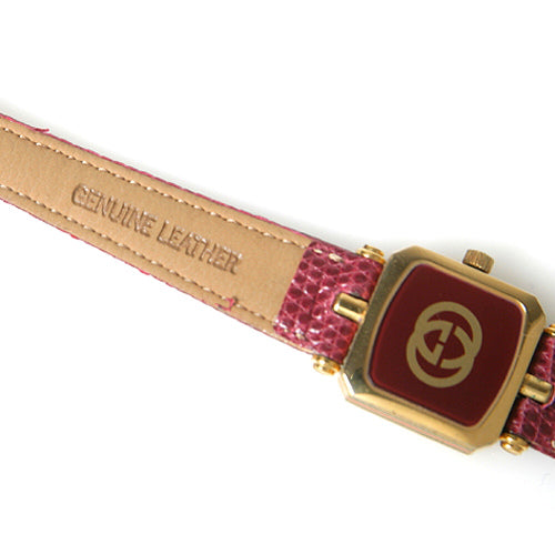 OLD Gucci　＜訳アリ＞リザード腕時計（四角）