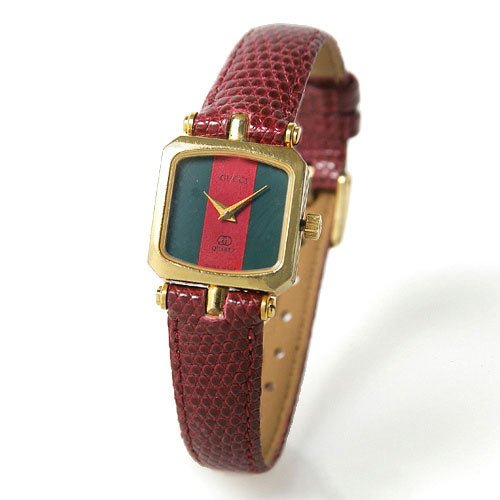 OLD Gucci　＜訳アリ＞リザード腕時計（四角）