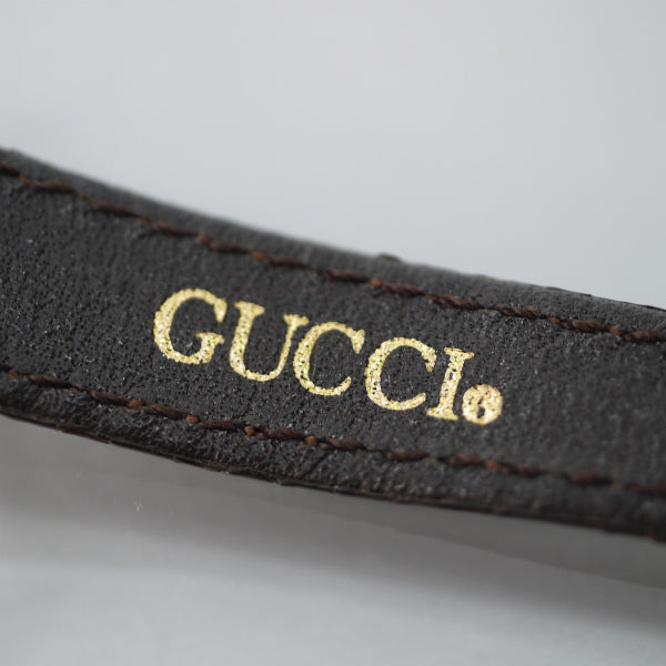 OLD Gucci　＜訳あり＞サイドビットシェリー腕時計（リザード・濃茶）