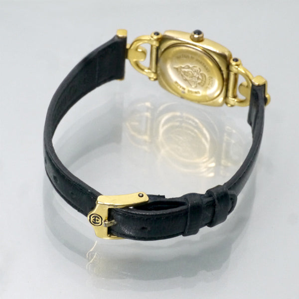 OLD Gucci ホースビット腕時計（黒/レザー）
