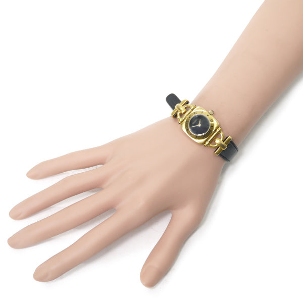 OLD Gucci ホースビット腕時計（黒/レザー）