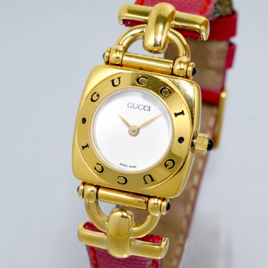 OLD Gucci ホースビット腕時計（赤/リザード）