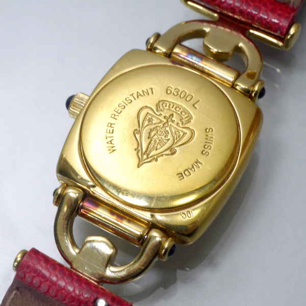 OLD Gucci ホースビット腕時計（赤/リザード）