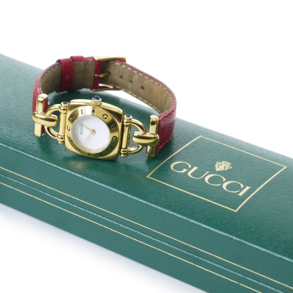 OLD Gucci ホースビット腕時計（赤/リザード）
