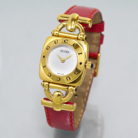 OLD Gucci ホースビット腕時計（赤/リザード）