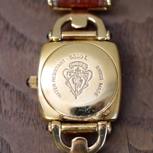 OLD Gucci ホースビット腕時計（ゴールド・茶）