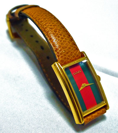 OLD Gucci　メンズモデル腕時計キャメル長方形