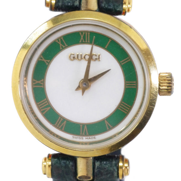 OLD Gucci バングルウォッチ（緑/リザード）