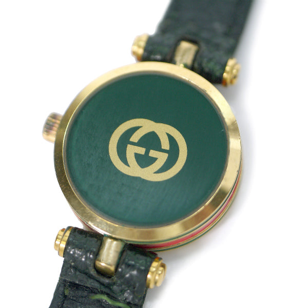 OLD Gucci バングルウォッチ（緑/リザード）