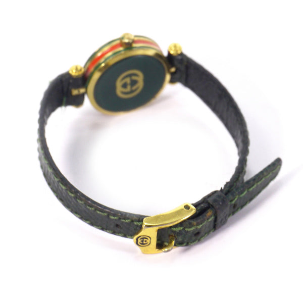 OLD Gucci バングルウォッチ（緑/リザード）