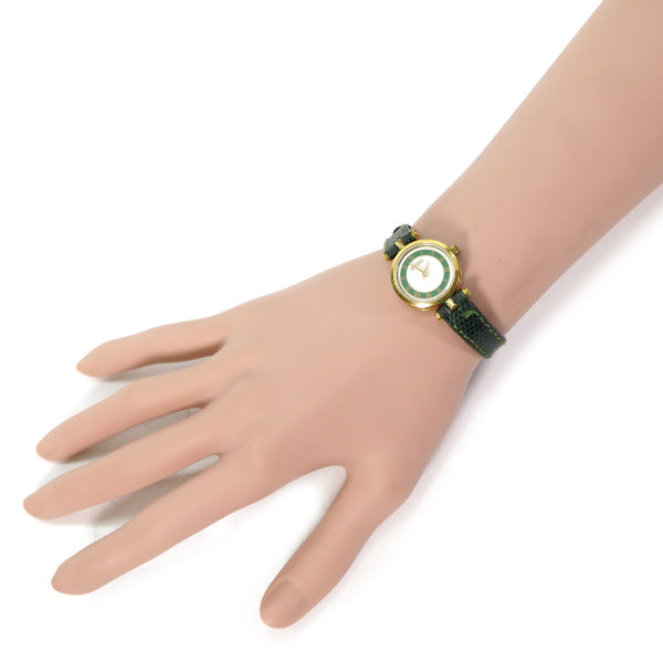 OLD Gucci バングルウォッチ（緑/リザード）