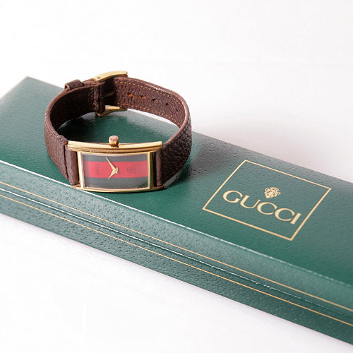 OLD Gucci　腕時計ダークブラウン長方形