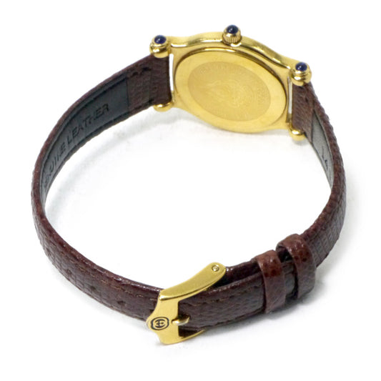 OLD Gucci 　ギリシャ数字　石付き腕時計（茶）