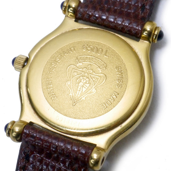 OLD Gucci 　ギリシャ数字　石付き腕時計（茶）