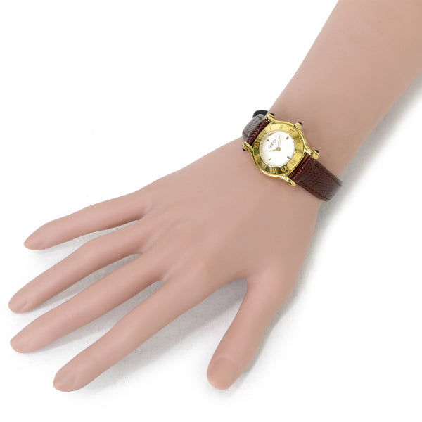 OLD Gucci 　ギリシャ数字　石付き腕時計（茶）