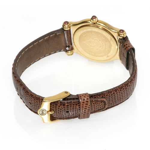 OLD Gucci 　ギリシャ数字　石付き腕時計（茶）