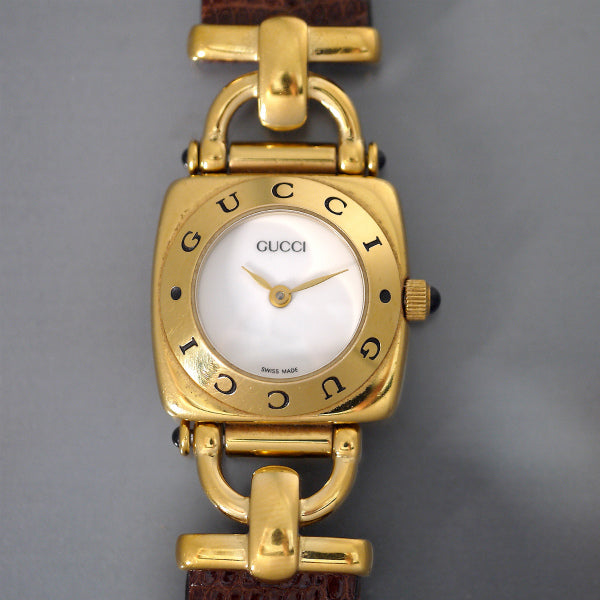 OLD Gucci ホースビット腕時計（リザード/茶）