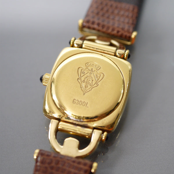 OLD Gucci ホースビット腕時計（リザード/茶）