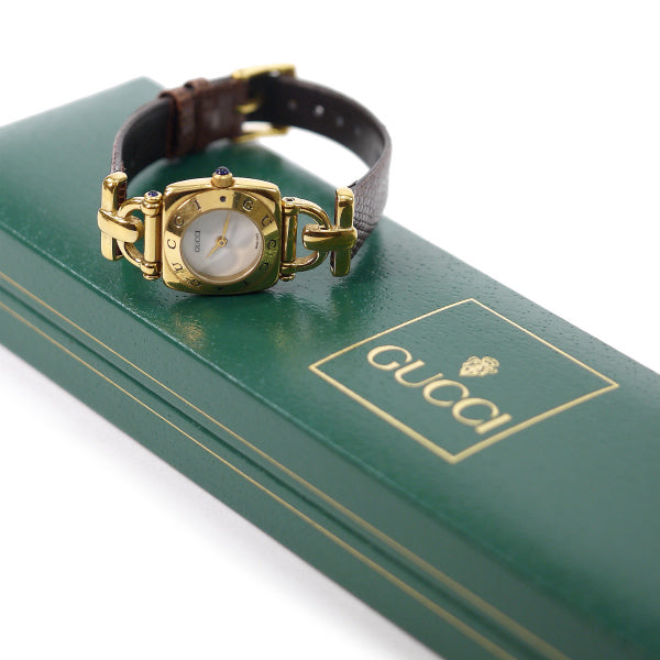 OLD Gucci ホースビット腕時計（リザード/茶）