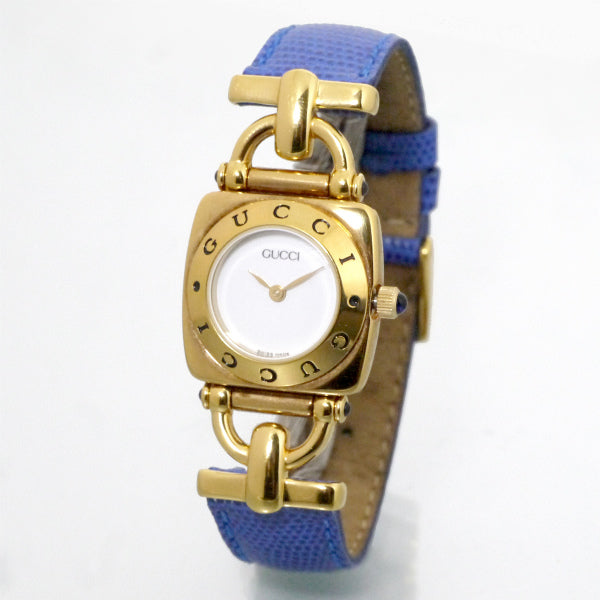 OLD Gucci ホースビット腕時計（リザード・青）