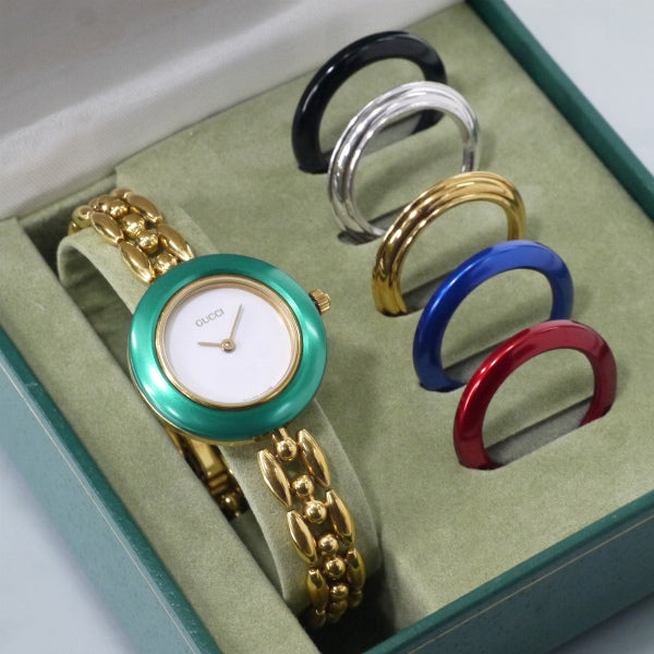 OLD Gucci　チェンジベゼル 蛇腹ウォッチ（6色/メタル）