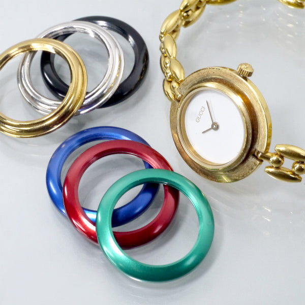 OLD Gucci　チェンジベゼル 蛇腹ウォッチ（6色/メタル）