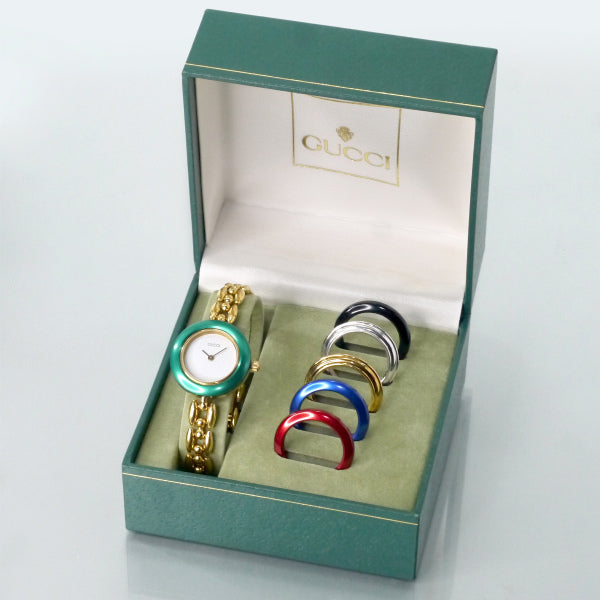 OLD Gucci　チェンジベゼル 蛇腹ウォッチ（6色/メタル）