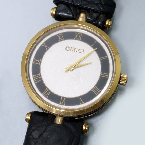 OLD Gucci サイドラインビッグ腕時計（黒）