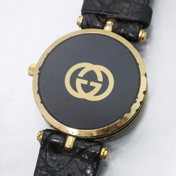 OLD Gucci サイドラインビッグ腕時計（黒）