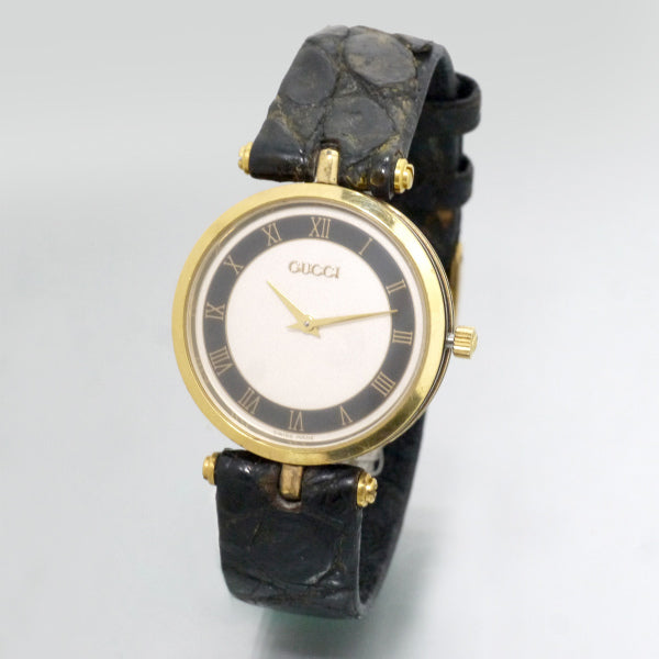 OLD Gucci サイドラインビッグ腕時計（黒）