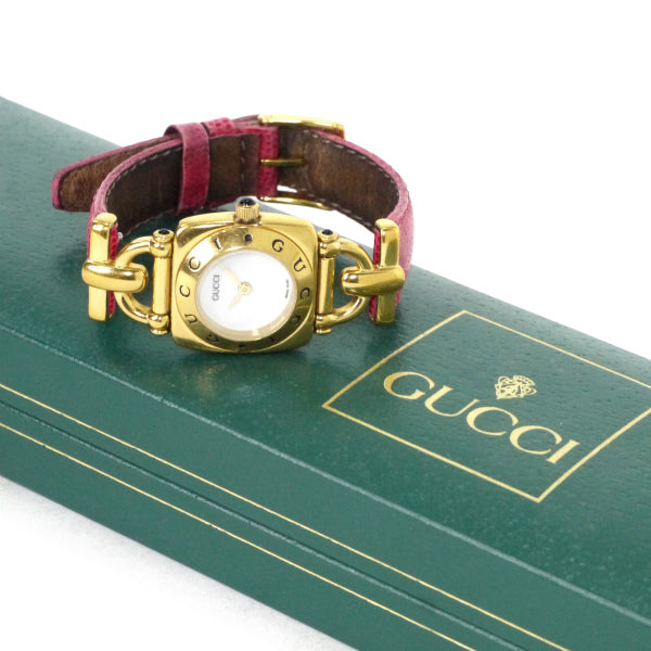 OLD Gucci レア!!ホースビット腕時計（リザード・ピンク）